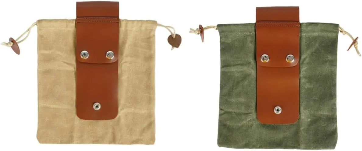 UPKOCH 2pcs Canvas Outdoor Tool Bag with Drawstring Pocket for Fruit and Storage Includes Waist Pouch for Convenient Foraging the Garden