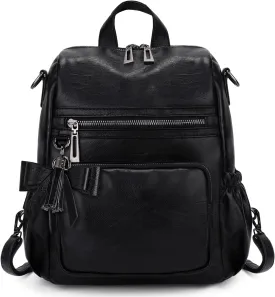 UTO Women Backpack Purse Leather Vegan Ladies Fashion Designer Rucksack Convertible Travel Shoulder Bag with Tassel