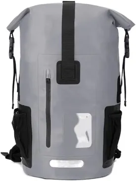 Waterproof Dry Bag Backpack with Phone Case, Roll Top Storage Bag for Travel, Swimming, Boating, Kayaking, Beach (Gray, 35L)