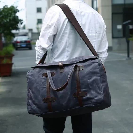 Waxed Canvas Duffle Bag Waterproof for Travel