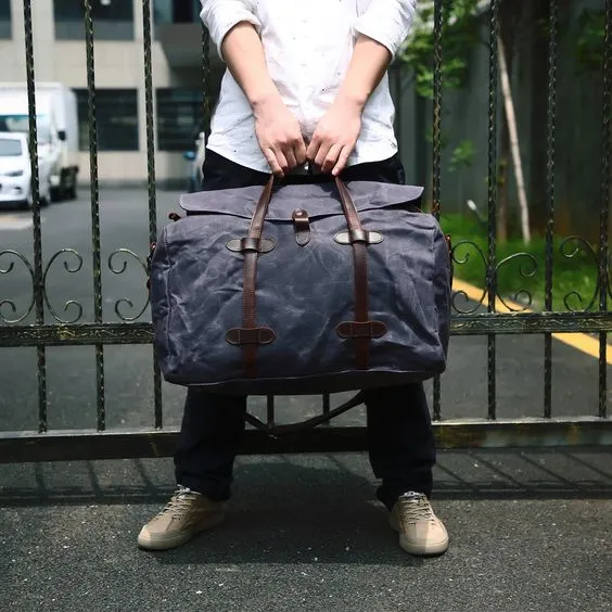 Waxed Canvas Duffle Bag Waterproof for Travel