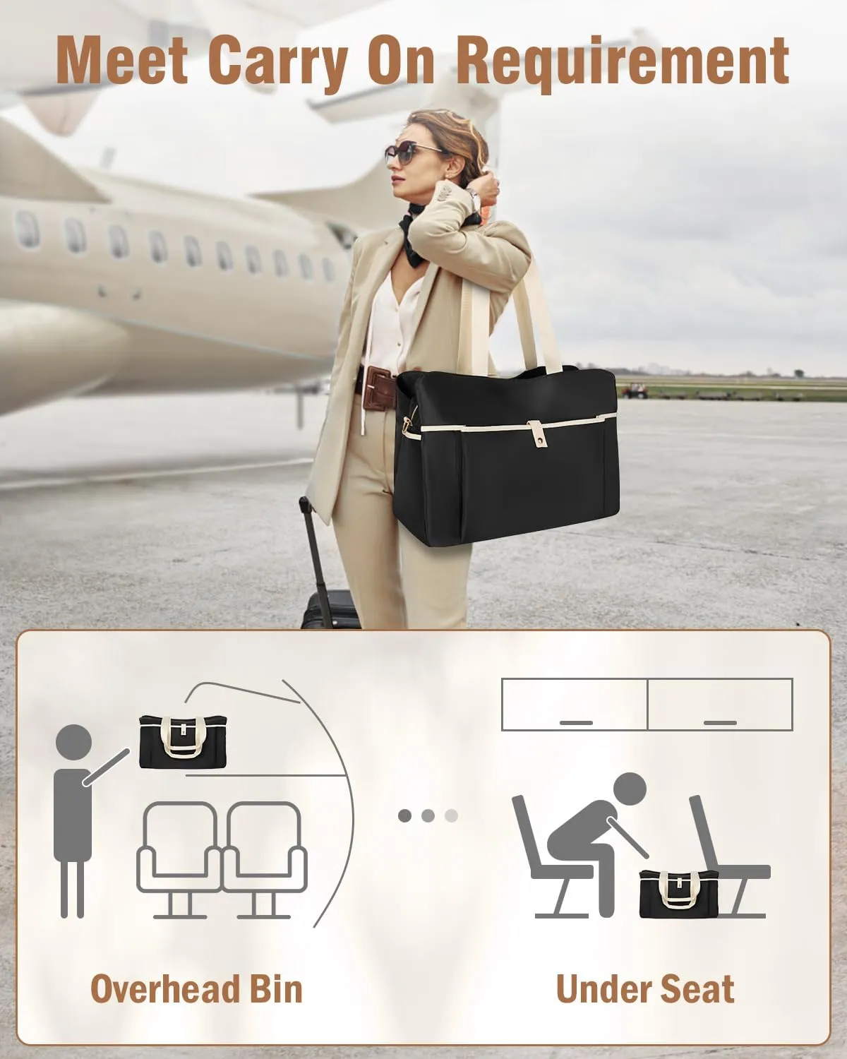 Wedama Weekender - Large Travel Duffel with Multi Compartments, Sport Gym & Overnight Bag with Wet Pocket, Black