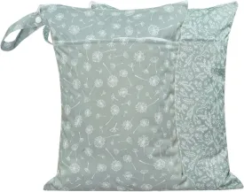 Wet Dry Bags with Two Zippered Pockets and Handle, Reusable Storage Bag for Breast Pump Parts & Baby Items, Waterproof Diaper Bags, Yoga Gym Bag for Swimsuits or Wet Clothes-2pcs, 11.8*15.75"