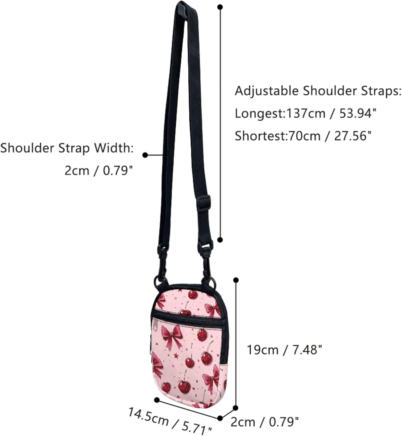 Women Girls Canvas Messenger Bag with Zipper Mini Crossbody Totes for Money Coins Purse Cell Phone Holder
