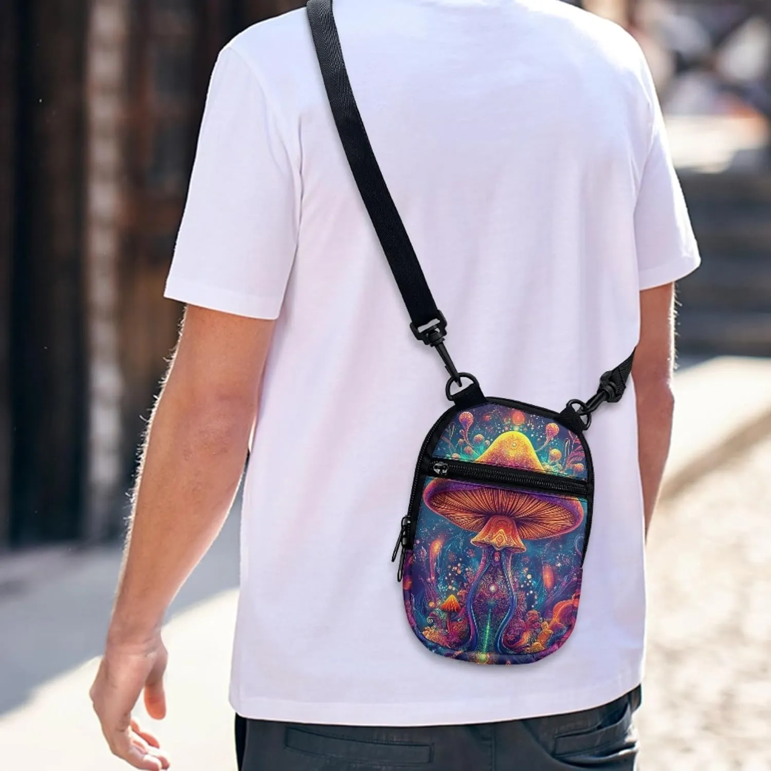 Women Girls Canvas Messenger Bag with Zipper Mini Crossbody Totes for Money Coins Purse Cell Phone Holder