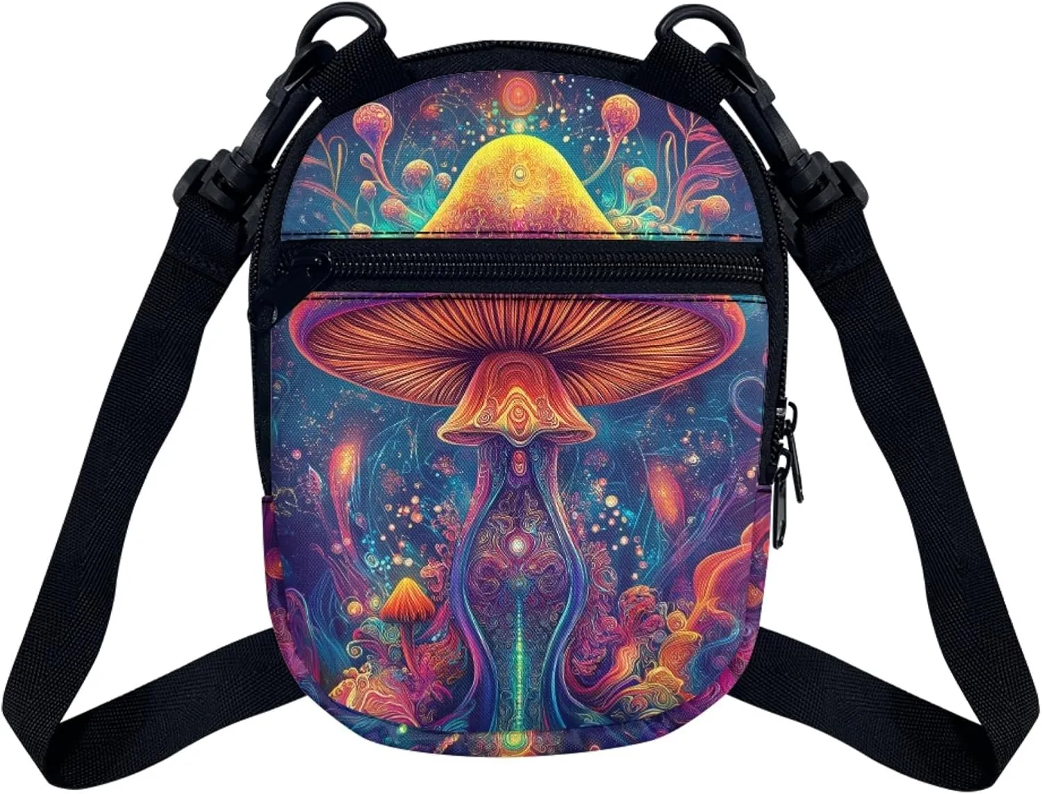 Women Girls Canvas Messenger Bag with Zipper Mini Crossbody Totes for Money Coins Purse Cell Phone Holder