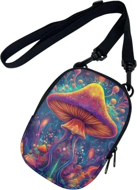 Women Girls Canvas Messenger Bag with Zipper Mini Crossbody Totes for Money Coins Purse Cell Phone Holder