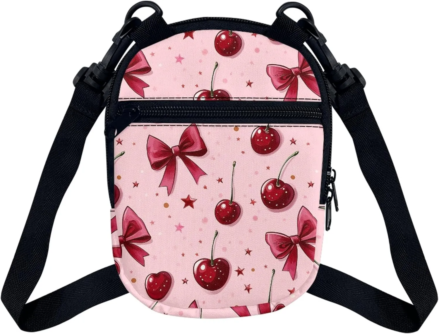 Women Girls Canvas Messenger Bag with Zipper Mini Crossbody Totes for Money Coins Purse Cell Phone Holder