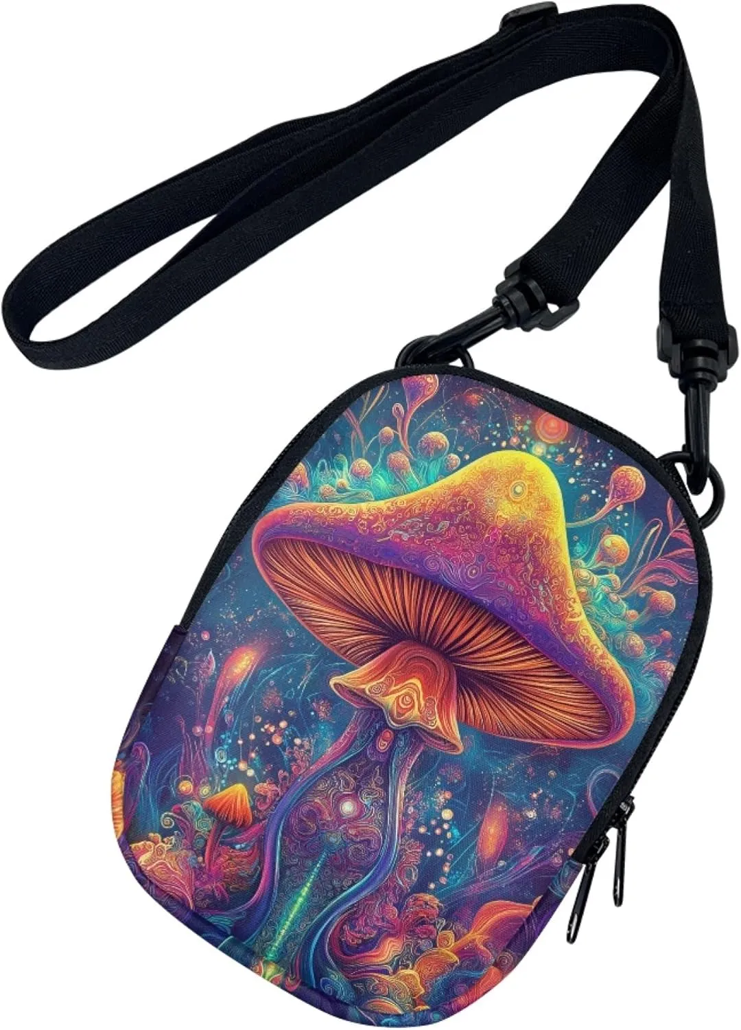 Women Girls Canvas Messenger Bag with Zipper Mini Crossbody Totes for Money Coins Purse Cell Phone Holder