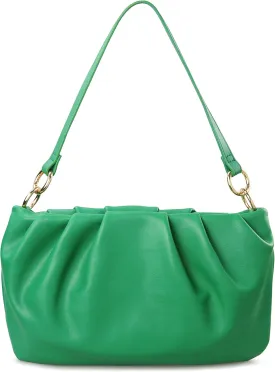 Women Ruched Shoulder Handbag Cloud Pouch Hobo Bag Convertible Clutch Soft Vegan Leather Cross body Bag