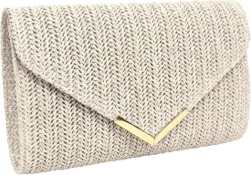 Women Straw Bag Evening Clutch Purse Handbags Wedding Party Clutches Purses