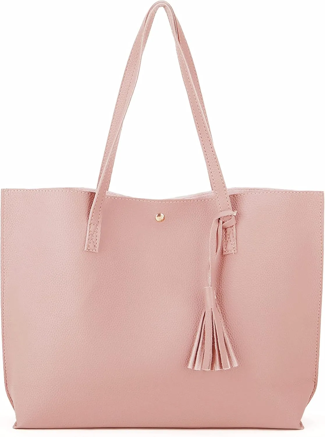 Women Tote Bags Top Handle Satchel Handbags PU Faux Leather Tote Bag with Tassel Shoulder Purse