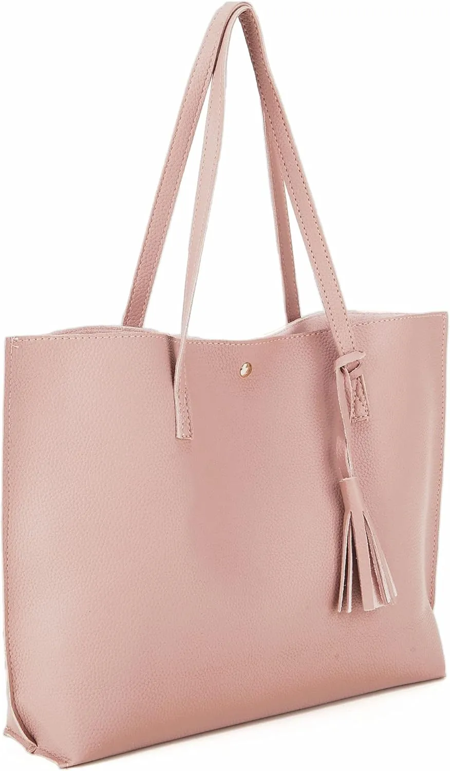Women Tote Bags Top Handle Satchel Handbags PU Faux Leather Tote Bag with Tassel Shoulder Purse