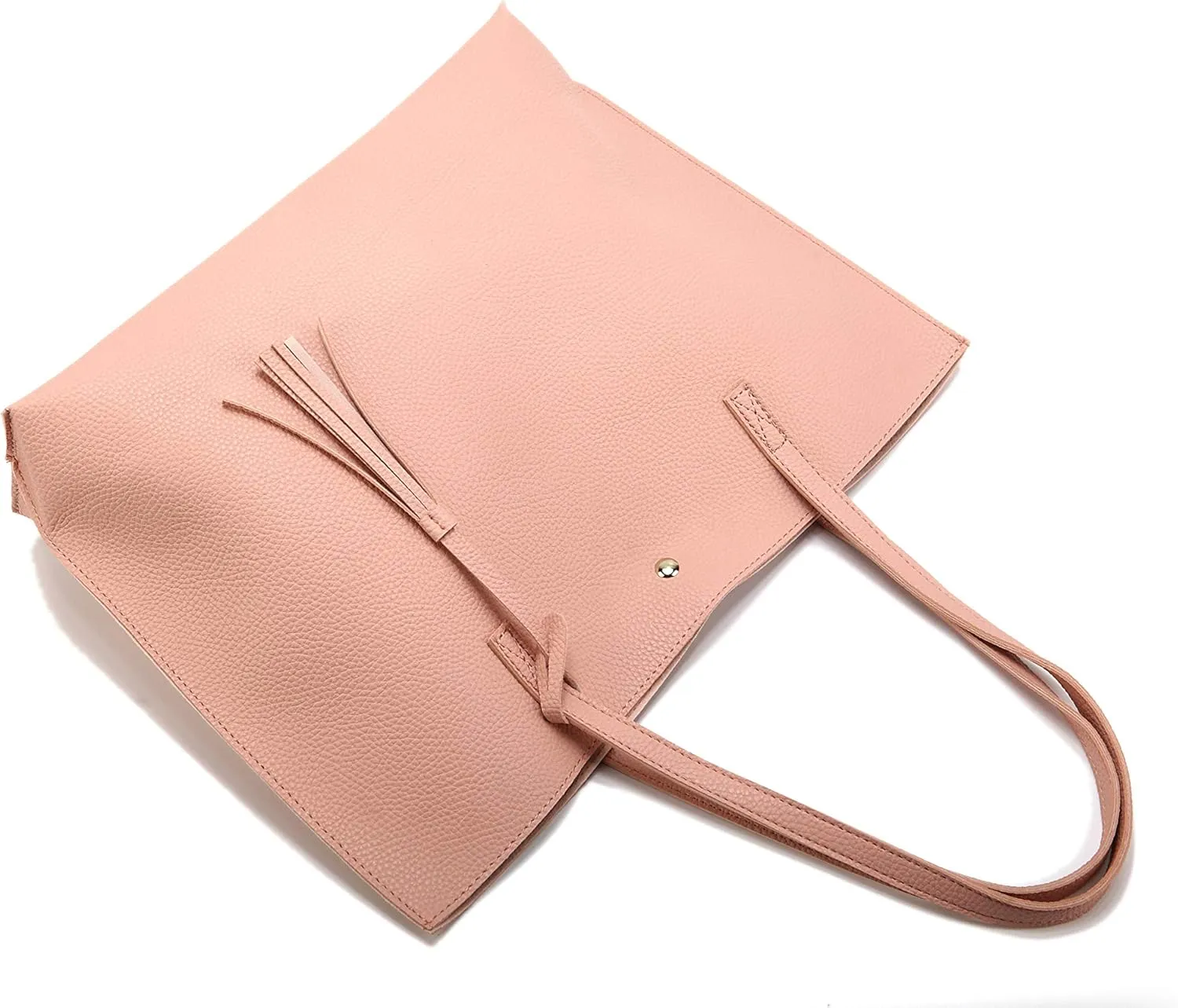 Women Tote Bags Top Handle Satchel Handbags PU Faux Leather Tote Bag with Tassel Shoulder Purse