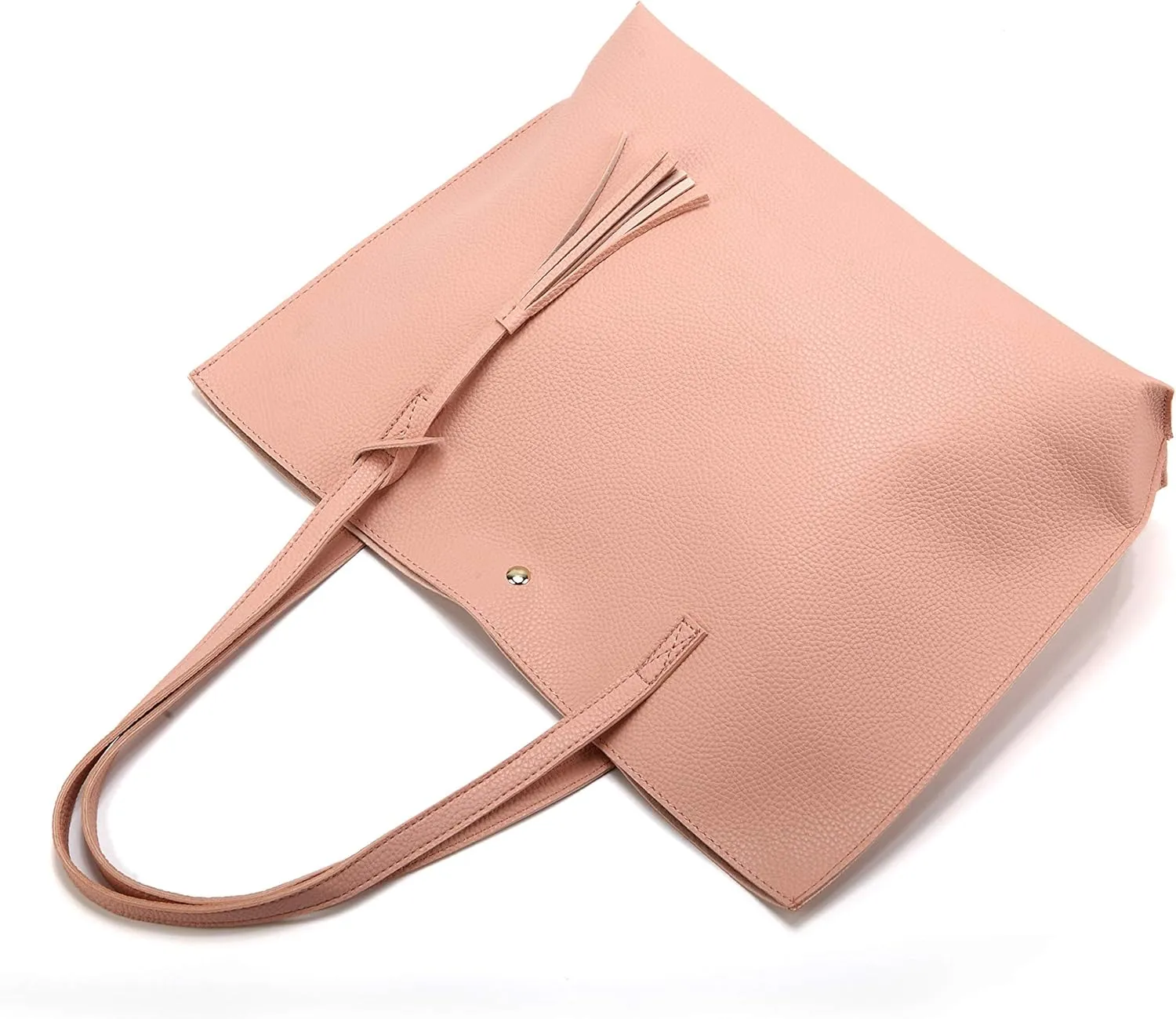 Women Tote Bags Top Handle Satchel Handbags PU Faux Leather Tote Bag with Tassel Shoulder Purse
