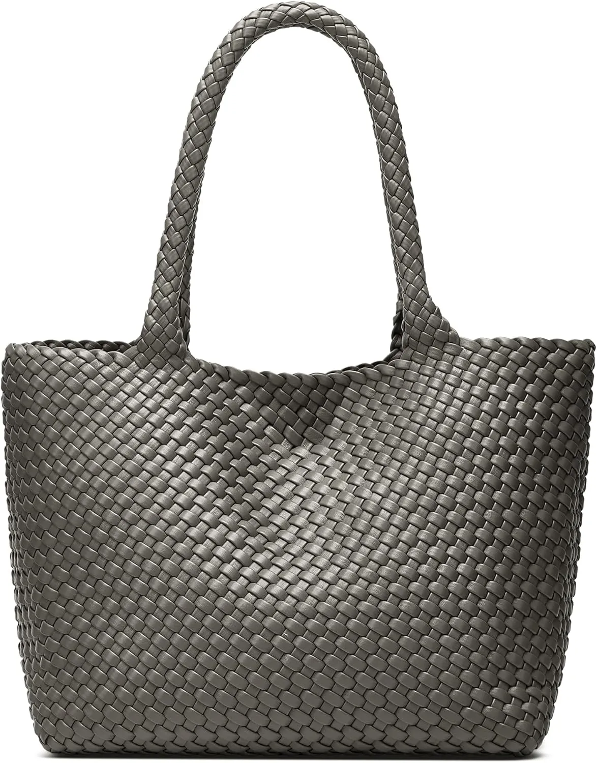 Woven Bags for Women Tote Purse: Vegan Leather Shoulder Handbags - Large Beach Tote - Travel Totes Handwoven Satchel