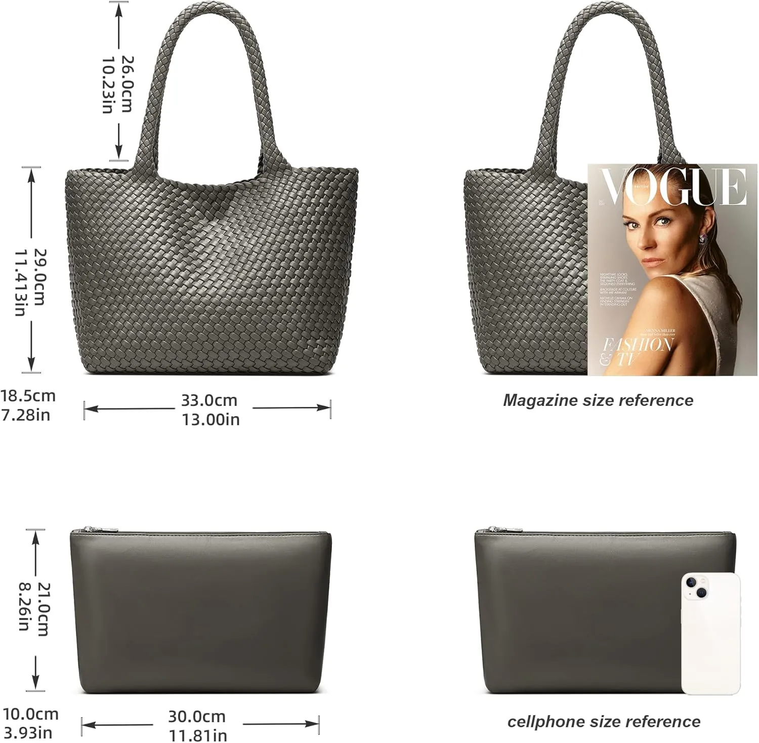 Woven Bags for Women Tote Purse: Vegan Leather Shoulder Handbags - Large Beach Tote - Travel Totes Handwoven Satchel