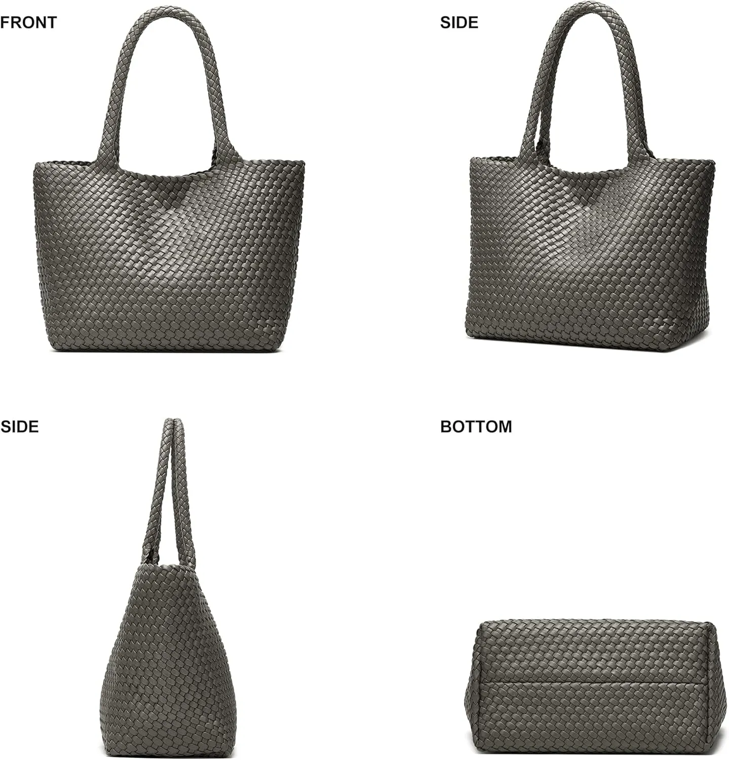 Woven Bags for Women Tote Purse: Vegan Leather Shoulder Handbags - Large Beach Tote - Travel Totes Handwoven Satchel