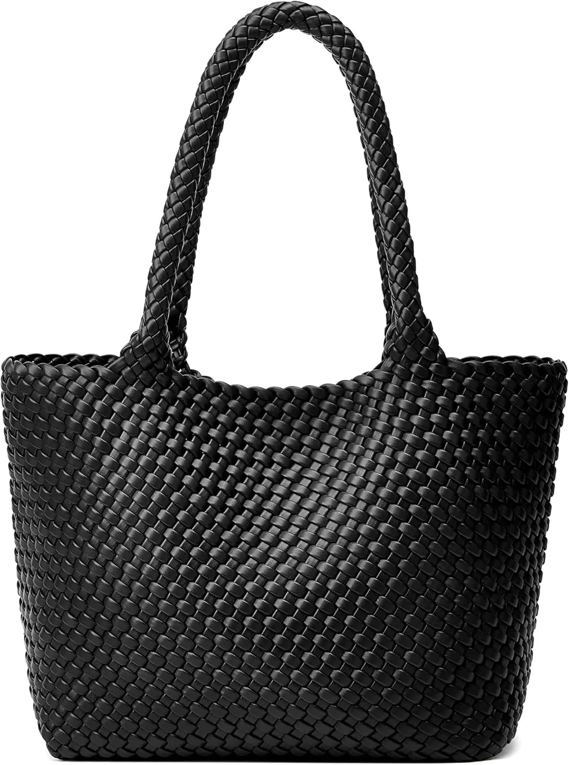 Woven Tote Bag Womens Purse: Vegan Leather Shoulder Handbags - Fashion Summer Beach Tote Bags - Large Travel Totes