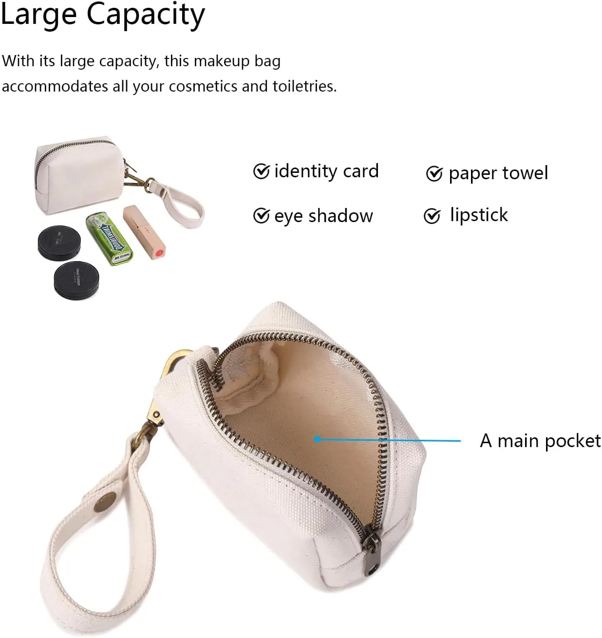 Wristband Bag for Women's Makeup nylon Small Wristlet Pouch Lightweight Stylish Convenient Storage Solution