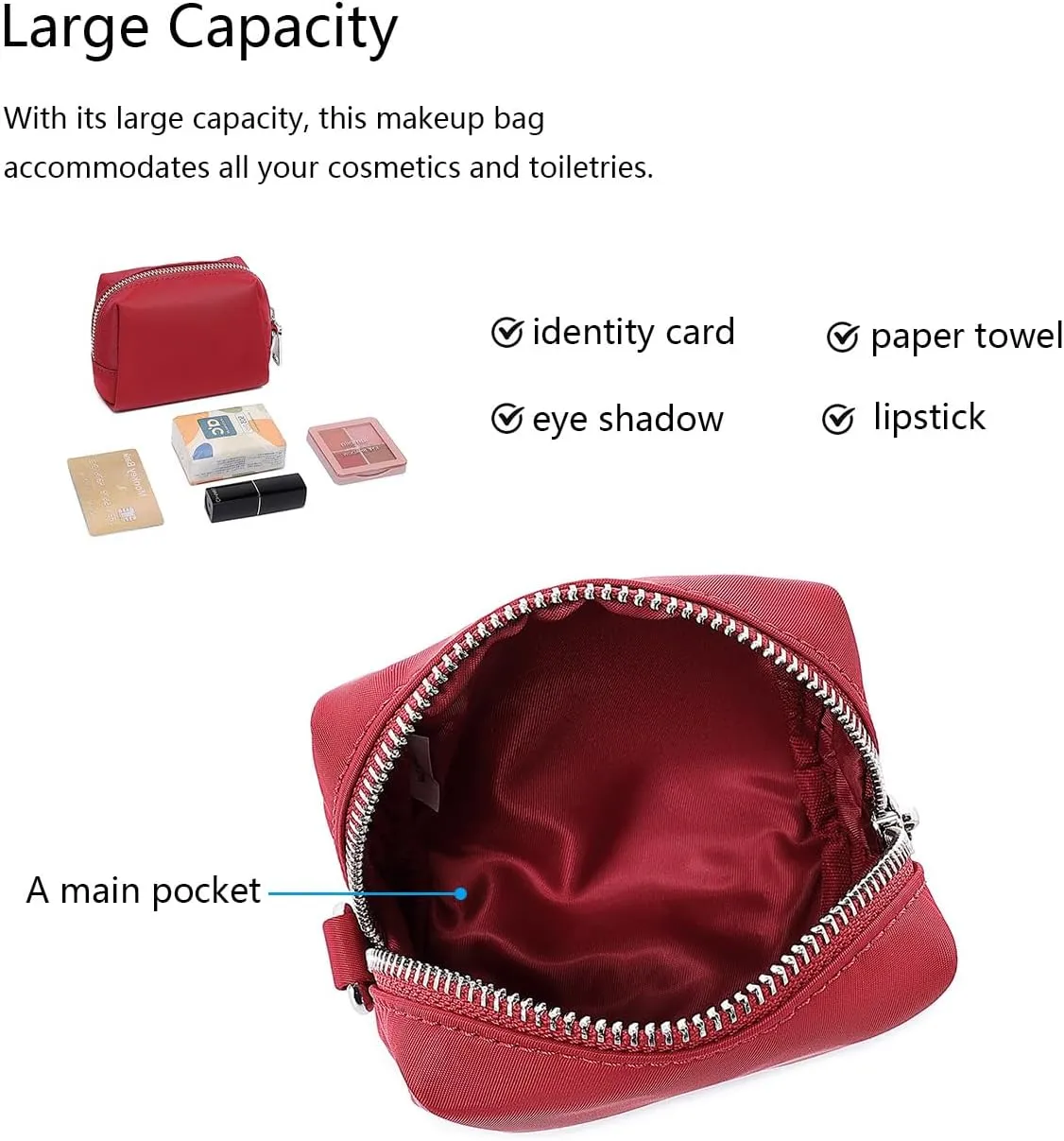 Wristband Bag for Women's Makeup nylon Small Wristlet Pouch Lightweight Stylish Convenient Storage Solution