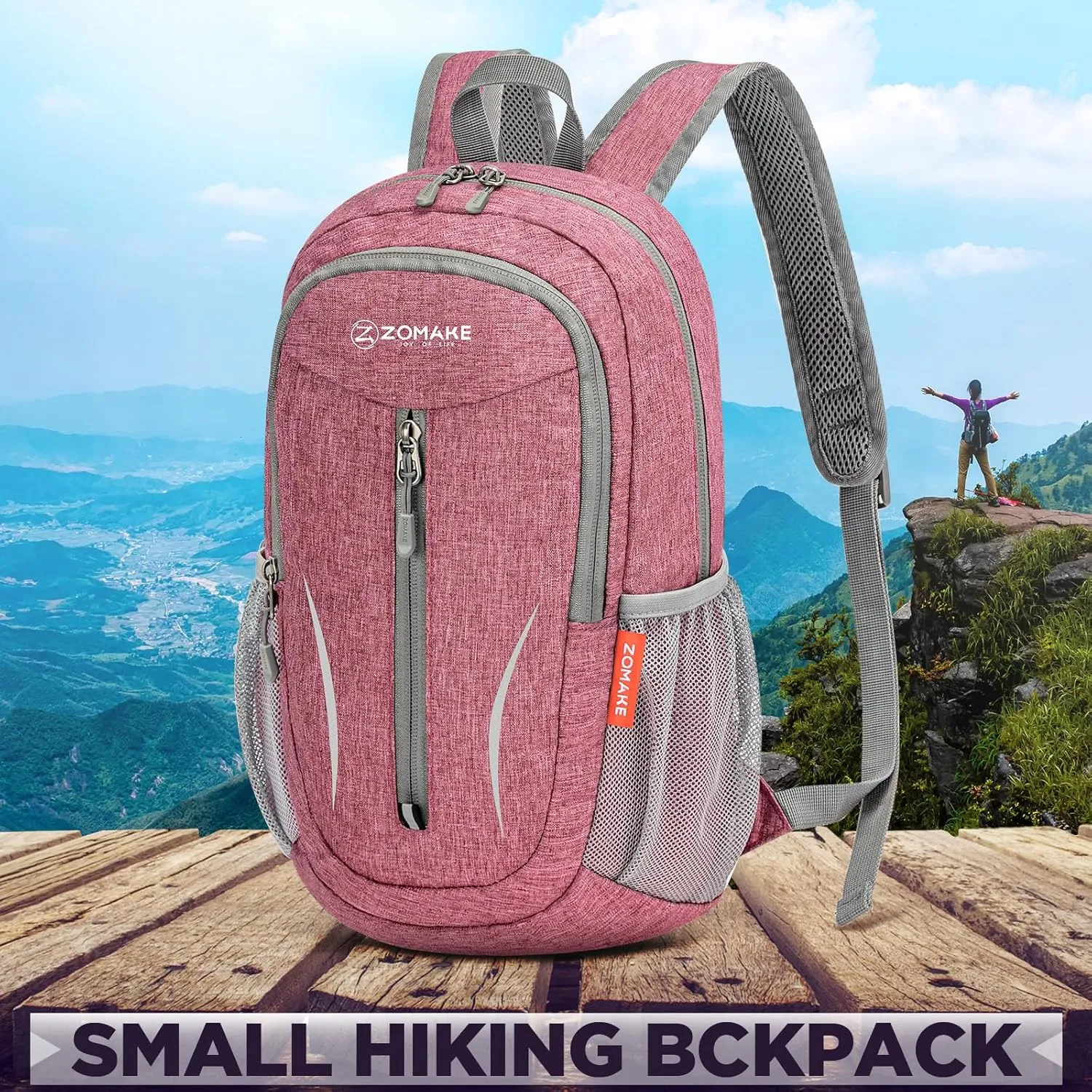 ZOMAKE 10L Small Packable Hiking Backpack - Lightweight Hiking Daypack - Tear Resistant Foldable Day Pack for Women Men