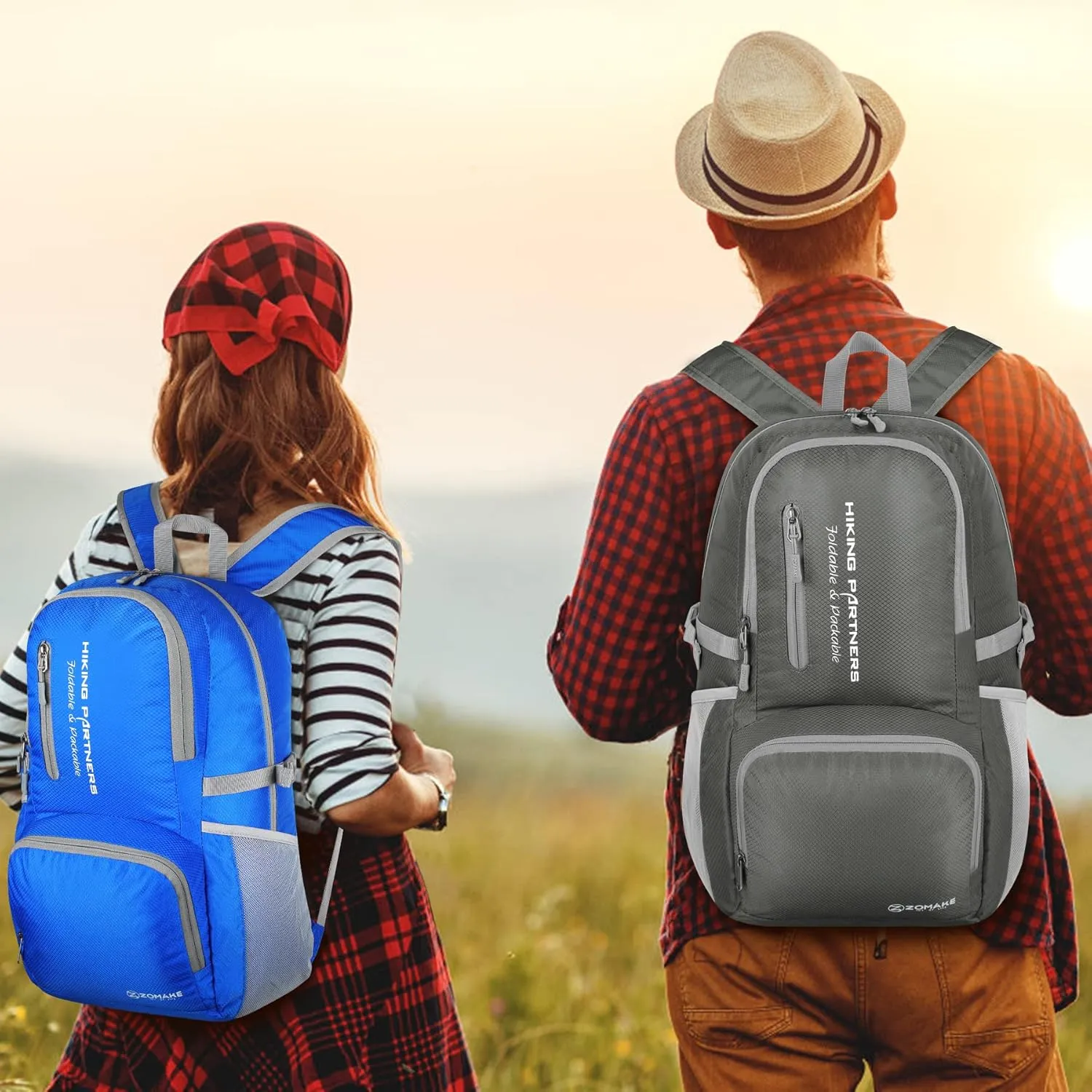 ZOMAKE Lightweight Packable Backpack, 35L Light Foldable Hiking Backpacks Water Resistant Collapsible Daypack for Travel(Dark Blue)