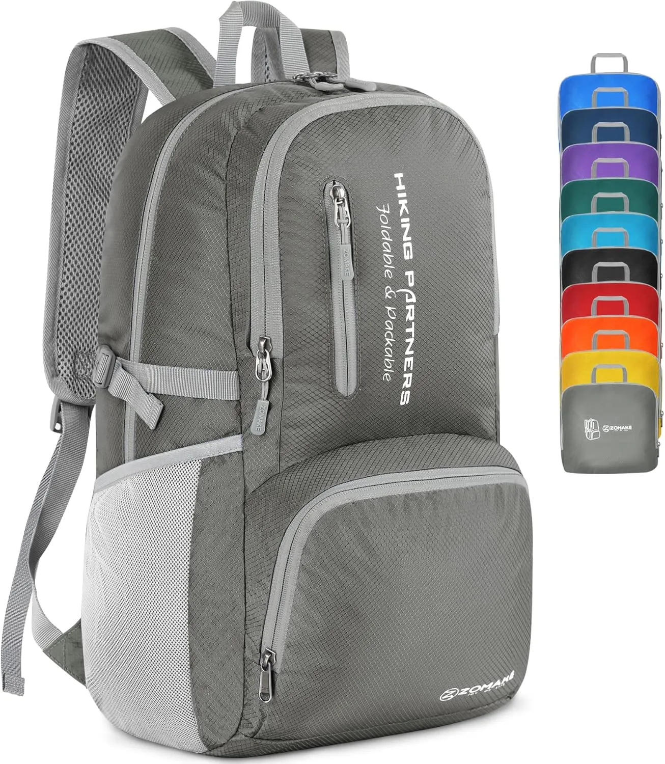 ZOMAKE Lightweight Packable Backpack - 35L Light Foldable Hiking Backpacks Water Resistant Collapsible Daypack for Travel(Dimgray)