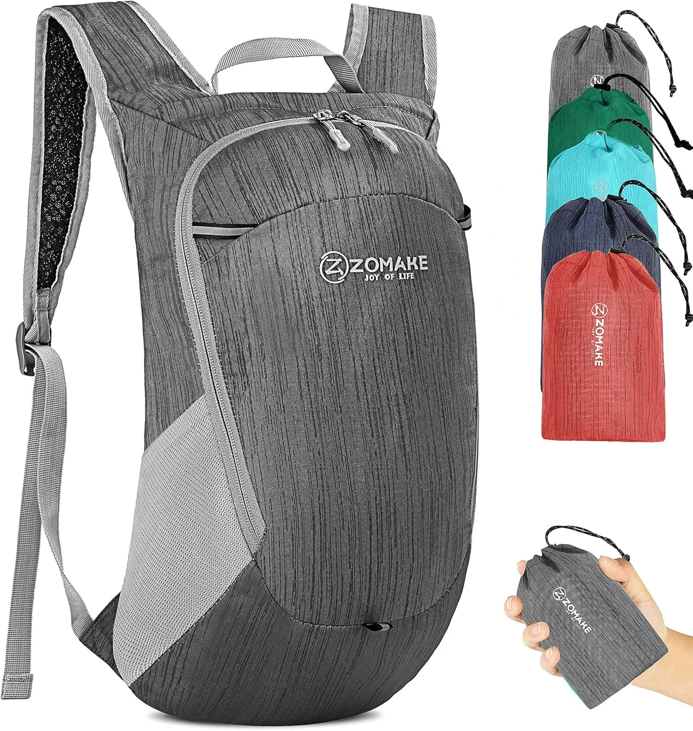 ZOMAKE Ultra Lightweight Packable Backpack 18L, Small Foldable Hiking Backpacks Water Resistant Folding Daypack for Travel(Black)