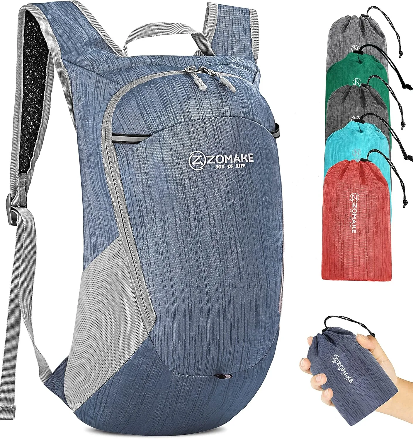 ZOMAKE Ultra Lightweight Packable Backpack 18L, Small Foldable Hiking Backpacks Water Resistant Folding Daypack for Travel(Navy Blue)